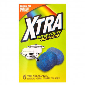 XTRA STEEL WOOL SOAP PADS 6CT HD 12/CS-39524